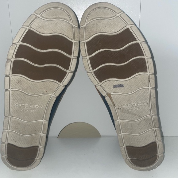 Platform sperry loafers lace up boating shoes navy blue sneakers tennis shoes - Picture 3 of 7